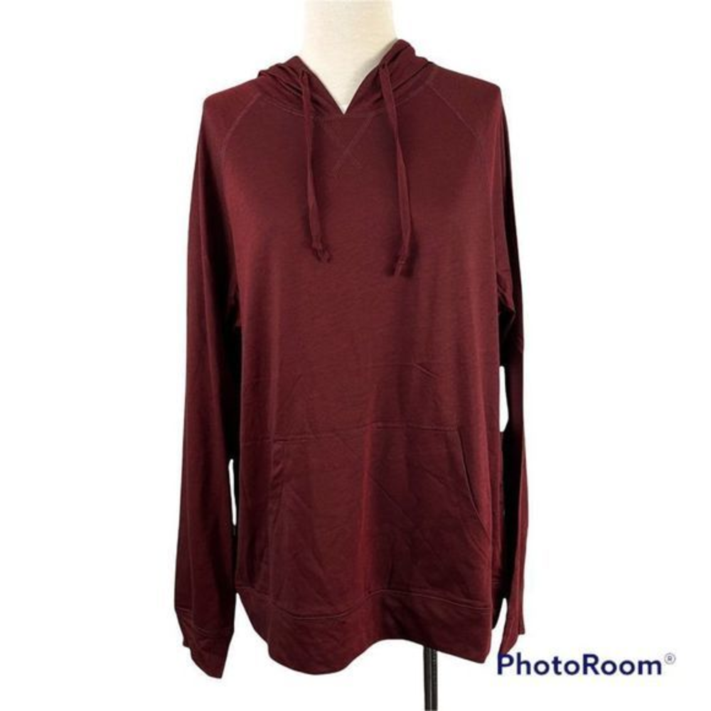 NWT PUBLIC OPINION Burgundy Hooded Sweater (L)‎